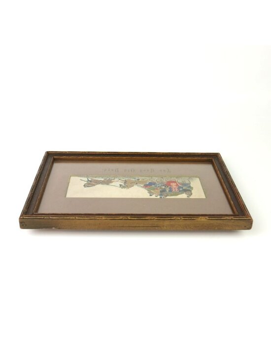 SPORT ANTIQUES Antique Stevengraph The Good Old Days Woven Silk Picture Thomas Stevens Framed
